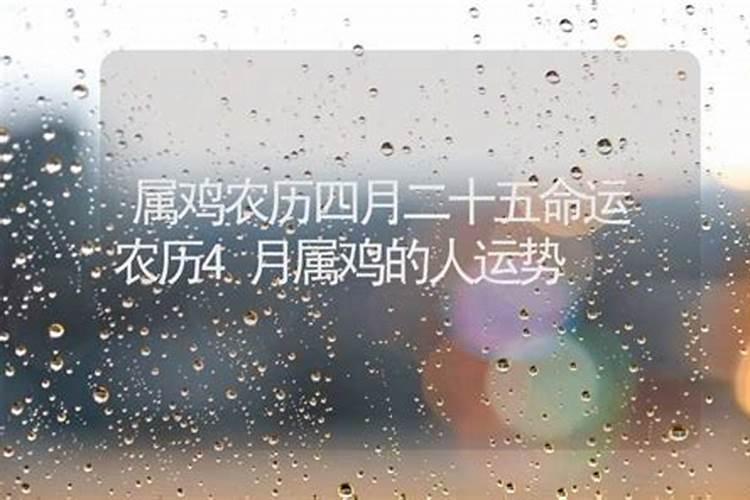 农历4月出生属鸡人命好吗