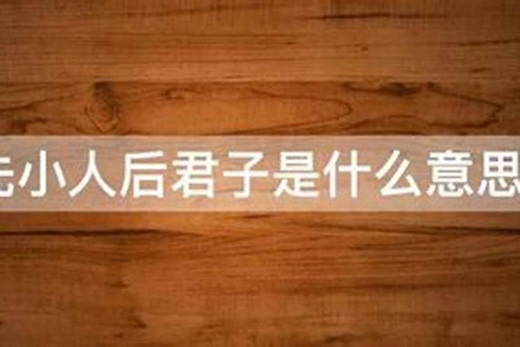 先君子后小人和先小人后君子哪个对