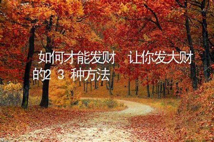 怎么才能发大财发大财的方法