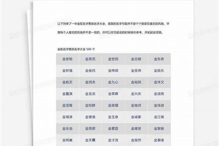 有金有水的男孩名字 有金又有水的男孩名字