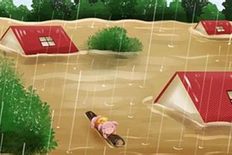 梦见下乡下大雨涨洪水的预兆