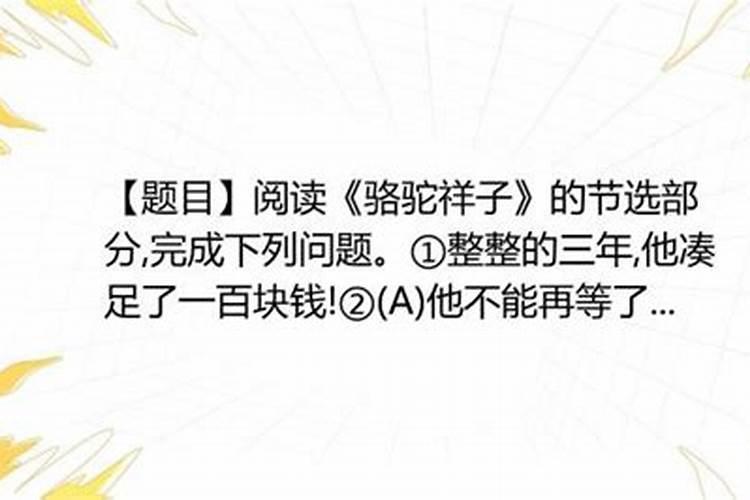 骆驼祥子剧目场次