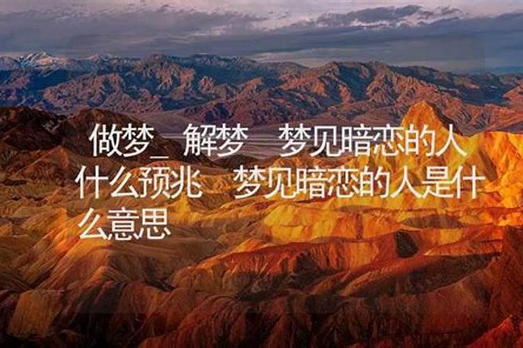 梦见暗恋的人是什么意思