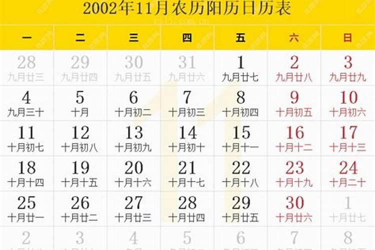阴历二零零二年十月初一是什么星座
