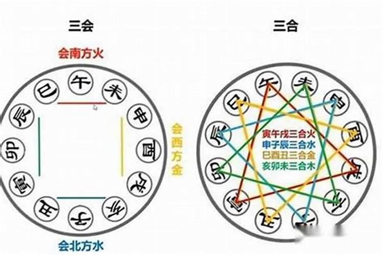请问八字里面的三合与五合是什么意思