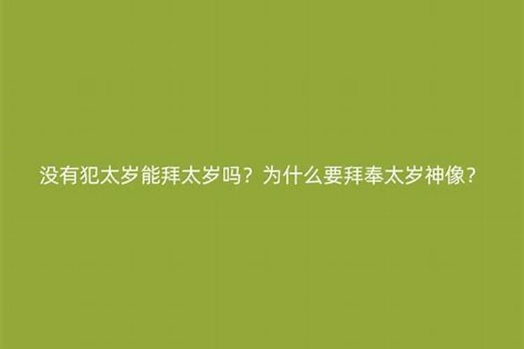 ...想初八初九拜太岁的,然后发现我今年不犯太岁!该怎么办!