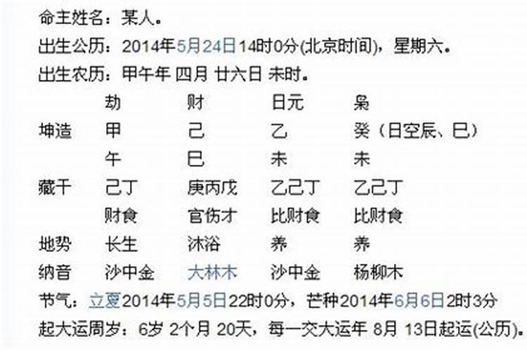 八字的甲午是什么意思