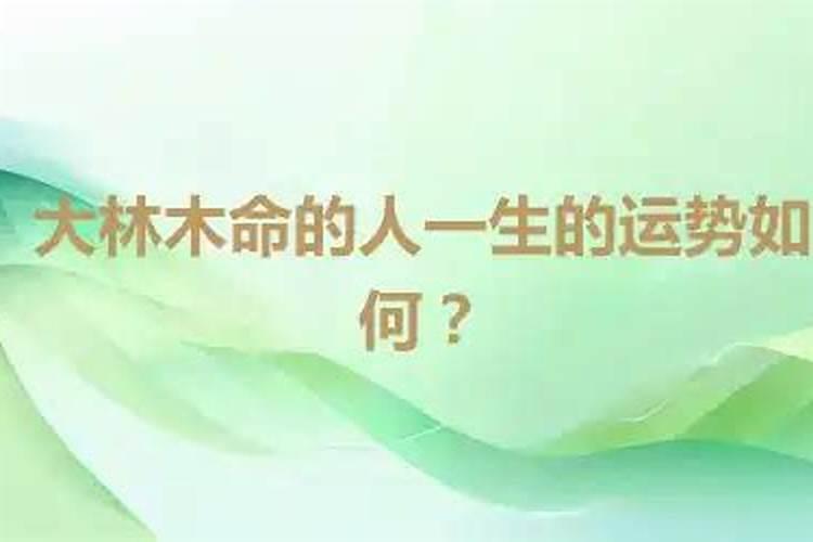 为什么大林木命最不好