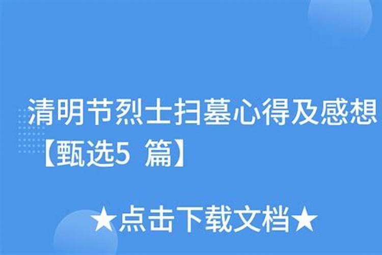 清明节扫烈士墓心得体会