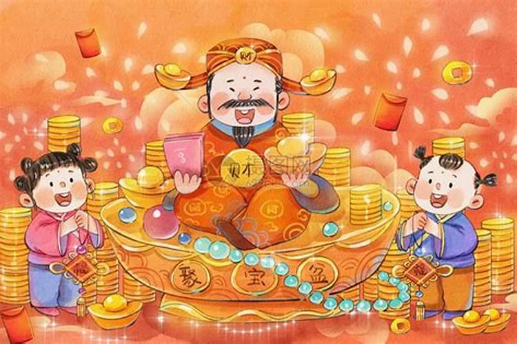 站在财神旁边的两位童子叫什么？