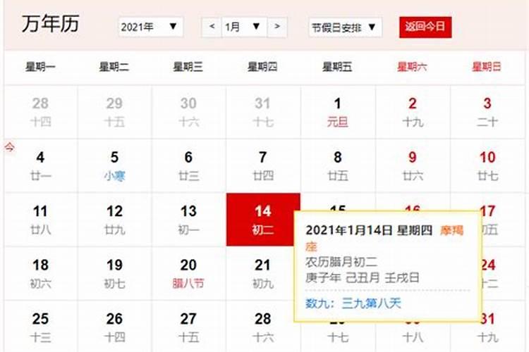 腊月22是几月几号？