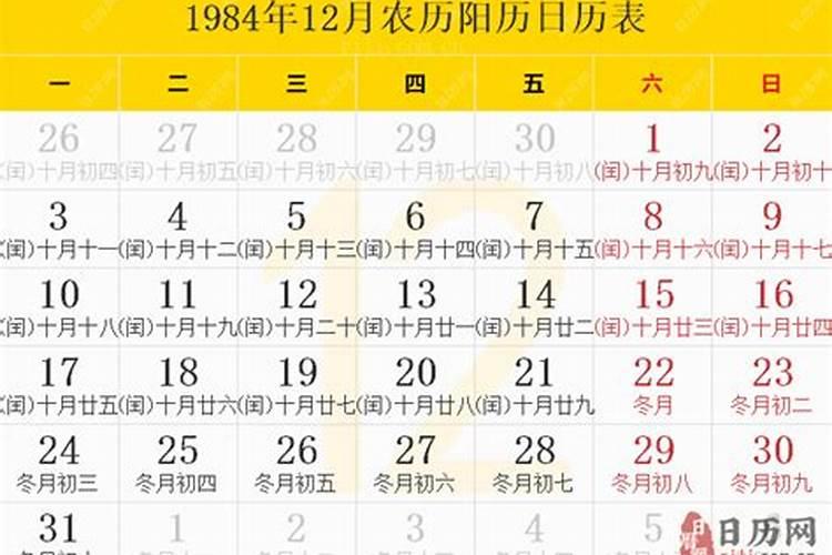 1984年闰十月初一是什么星宿
